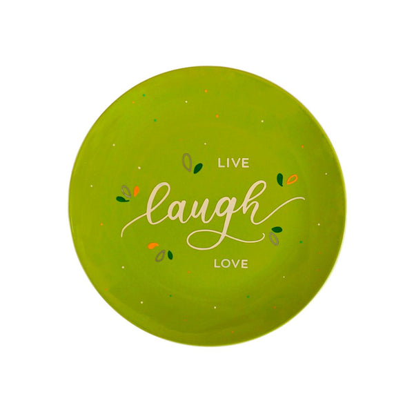 Wall Plate - Live, Laugh, Love - Happy Words - Lime Green - Home Decor & Gifting - Free Shipping India - Buy Online
